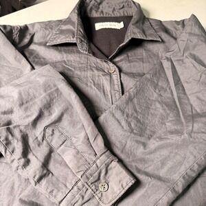 Alberto Aspesi Charcoal Gray Fleece Lined Button Down Shirt Women Size 42